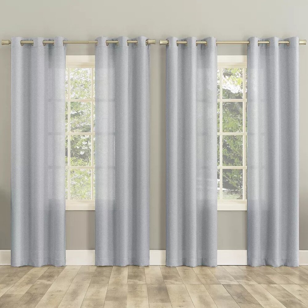 The Big One Kaplan Sheer Grommet 4-Pack Window Curtain Set Denim